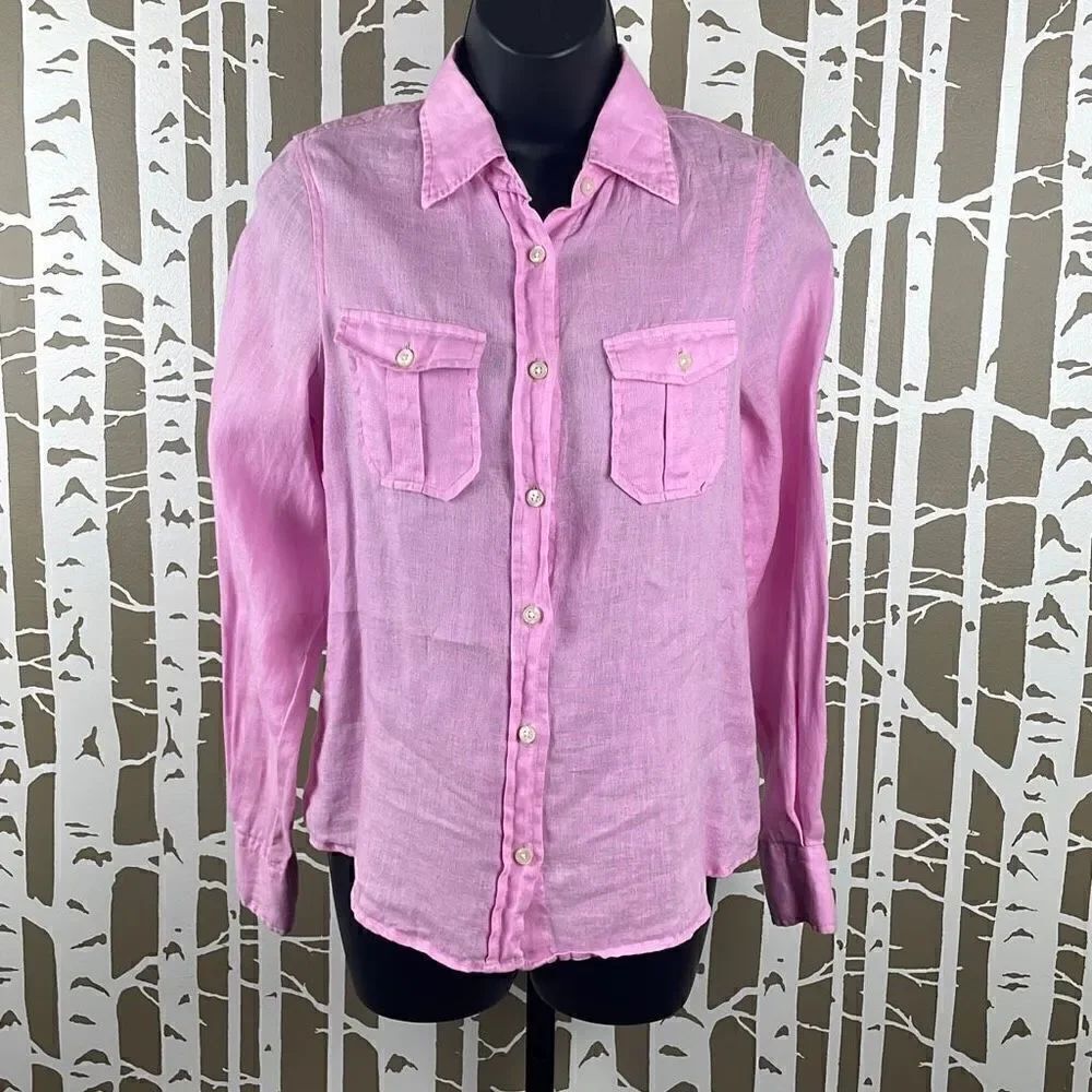 JachsΒ CompanyβPinkβLinenβHeavenlyβButtonβFrontβShirtβXS